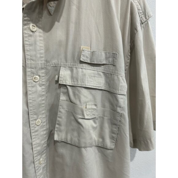 Field & Stream Mens XL Tan Short Sleeve Button-Up Shirt With Pockets - Picture 4 of 8
